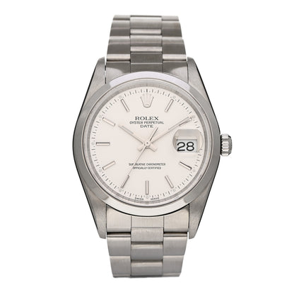 Rolex Stainless Steel 34mm Oyster Perpertual Date Watch Silver 15200 1 of 4