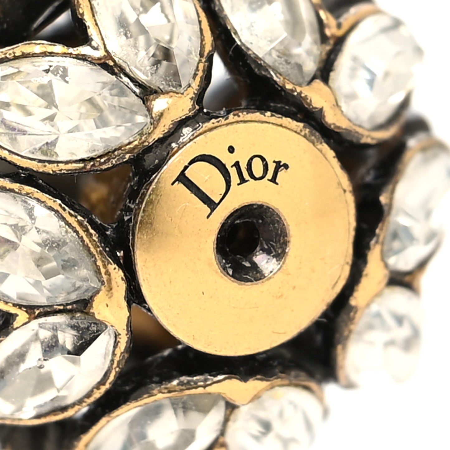 Crystal Dior Tribales Earrings Gold