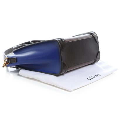 Celine Smooth Calfskin Nano Tri-Color Luggage Acajou Royal Blue 4 of 9