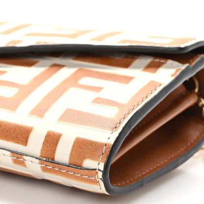 Fendi Vitello Soft F is Fendi Bi-Color FF 1974 Embossed Continental Envelope Wallet On Chain Camelia Saddler 9 of 11
