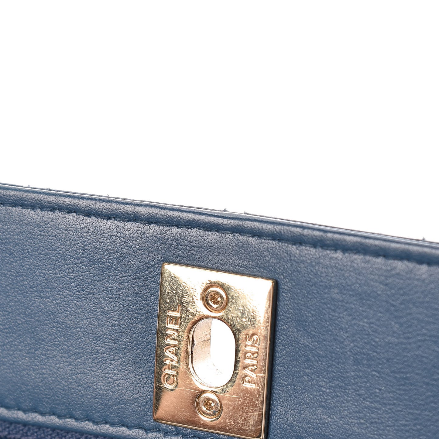 Lambskin Quilted Trendy CC Wallet On Chain WOC Blue