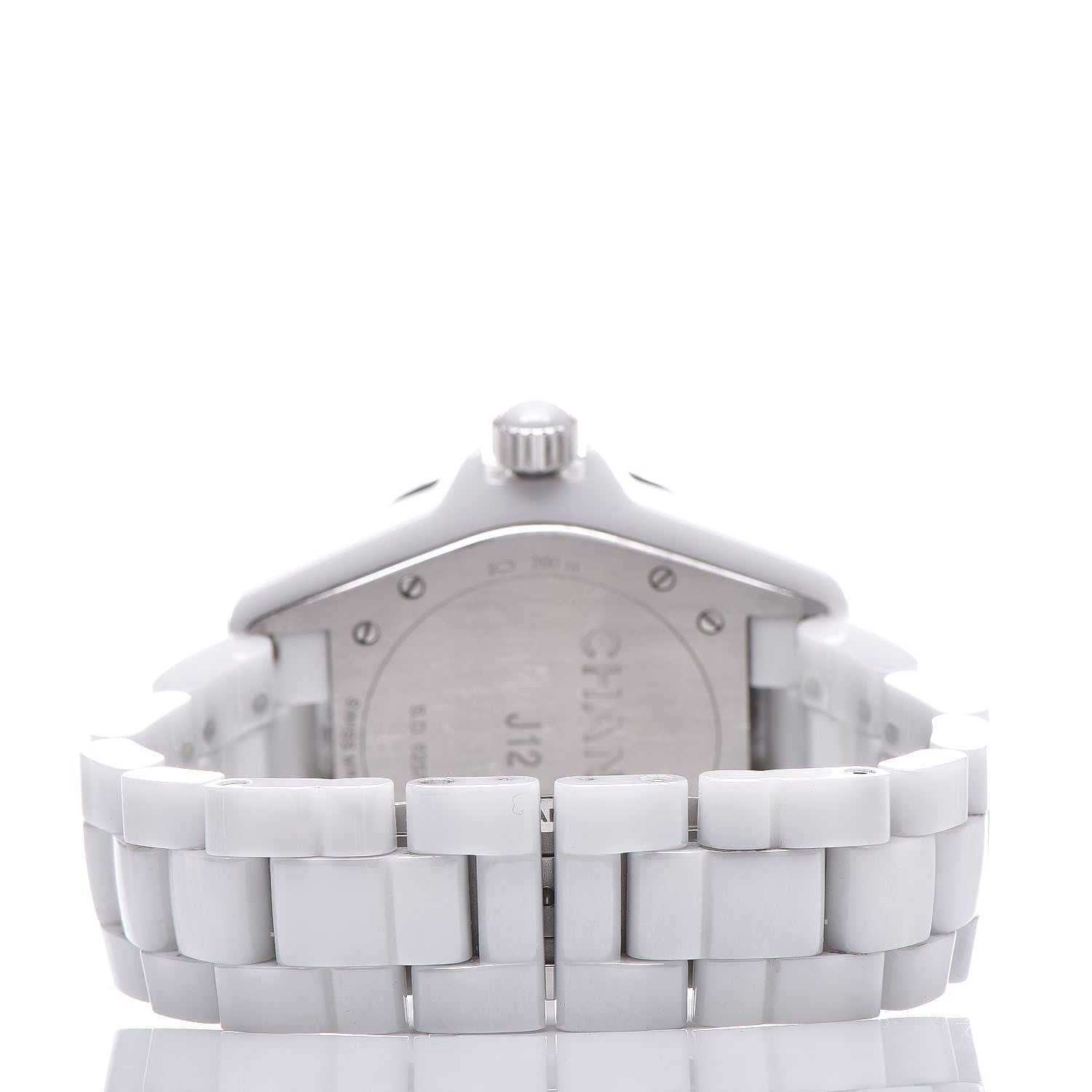 Chanel Stainless Steel Ceramic Diamond 38mm J12 Automatic Watch White 4 of 7