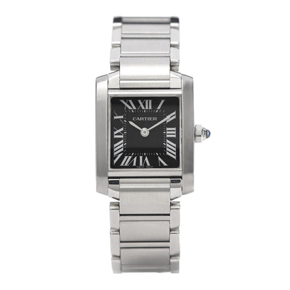 Cartier Stainless Steel 20mm Tank Francaise Quartz Watch Black 1 of 6