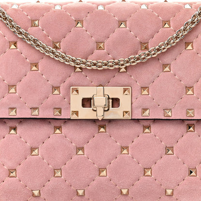 Valentino Garavani Suede Medium Rockstud Spike Shoulder Bag Loto 7 of 9