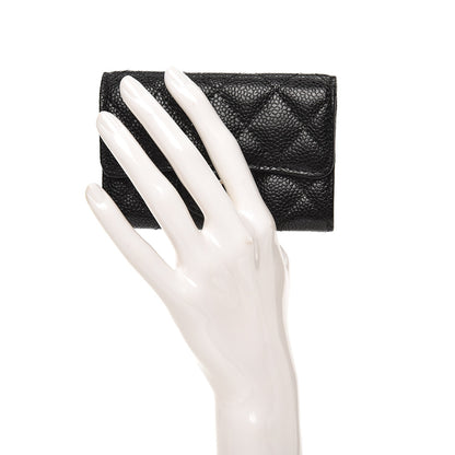 Chanel Caviar Quilted Flap Card Holder Black 2 of 8