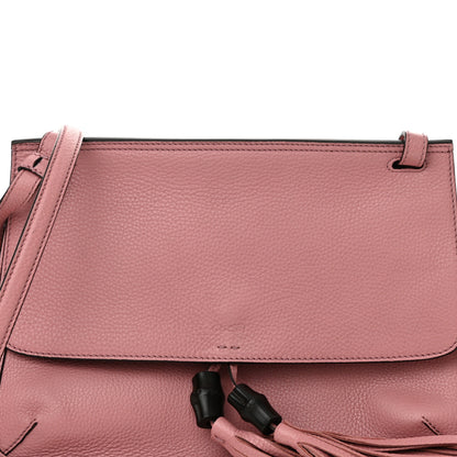 Gucci Cellarius Calfskin Medium Bamboo Daily Flap Shoulder Bag Carmine Rose 7 of 13