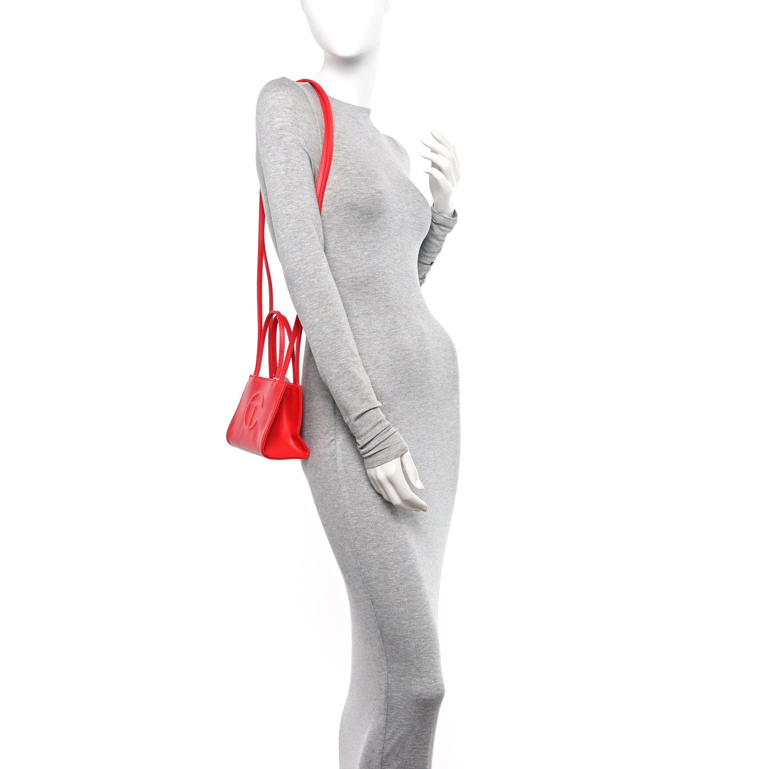 Telfar Vegan Leather Small Shopping Bag Red 3 of 9