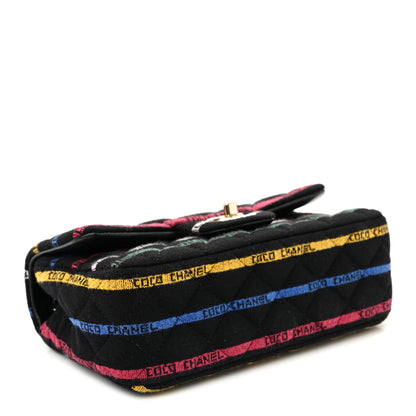 Chanel Jersey Quilted Mini Rectangular Flap Black Multicolor 4 of 10