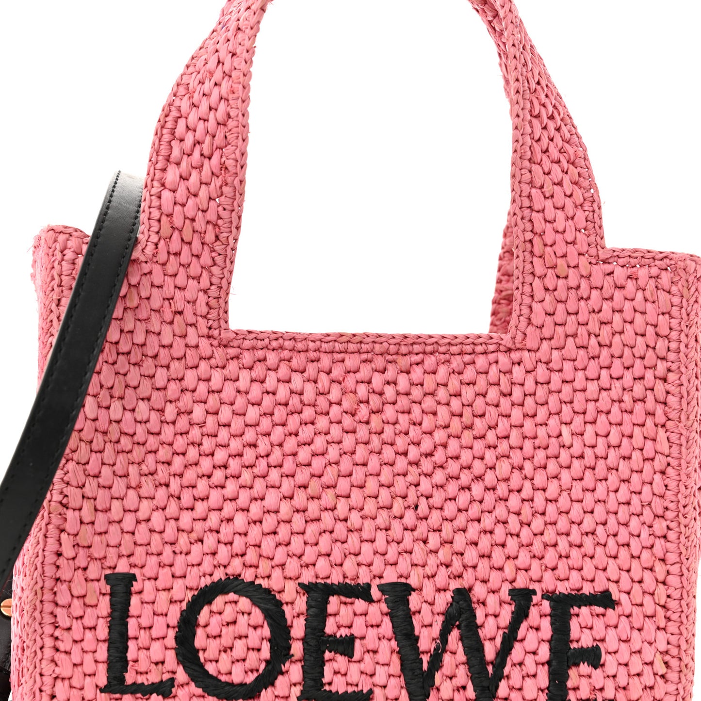 X PAULA'S IBIZA Raffia Font Tote Sunset Pink