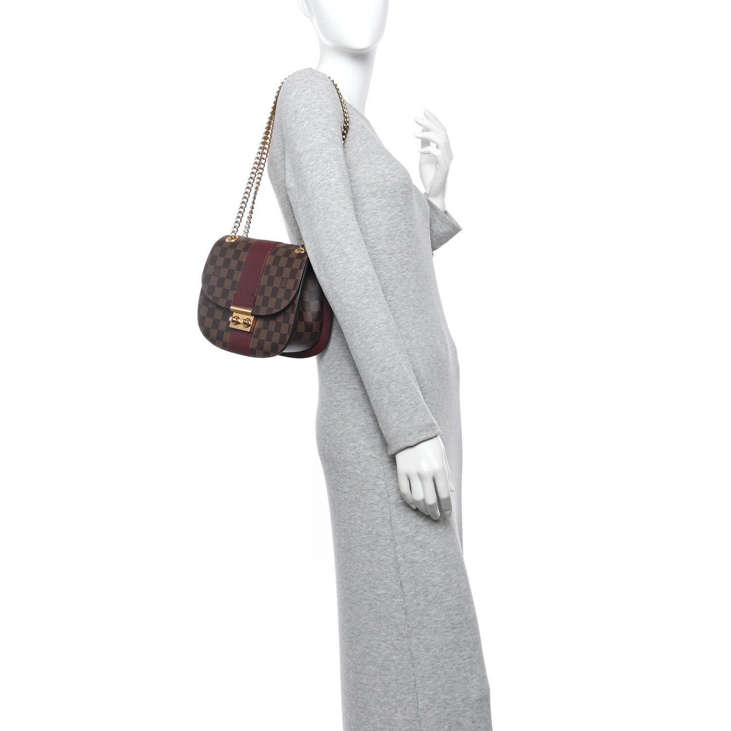 Louis Vuitton Damier Ebene Cuir Taurillon Wight Bordeaux 2 of 9