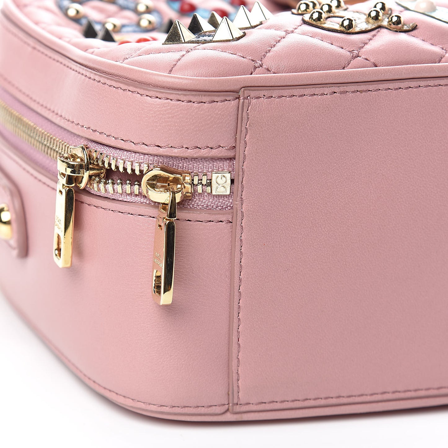 Lambskin Watersnake Embellished Lucia Shoulder Bag Rosa