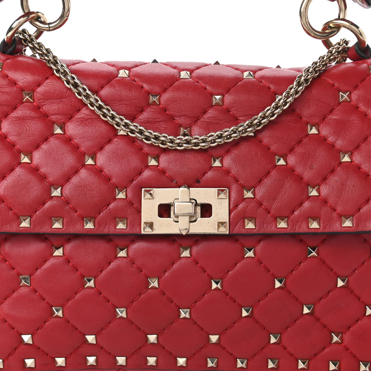 Valentino Garavani Nappa Medium Rockstud Spike Shoulder Bag Rosso Valentino 10 of 13