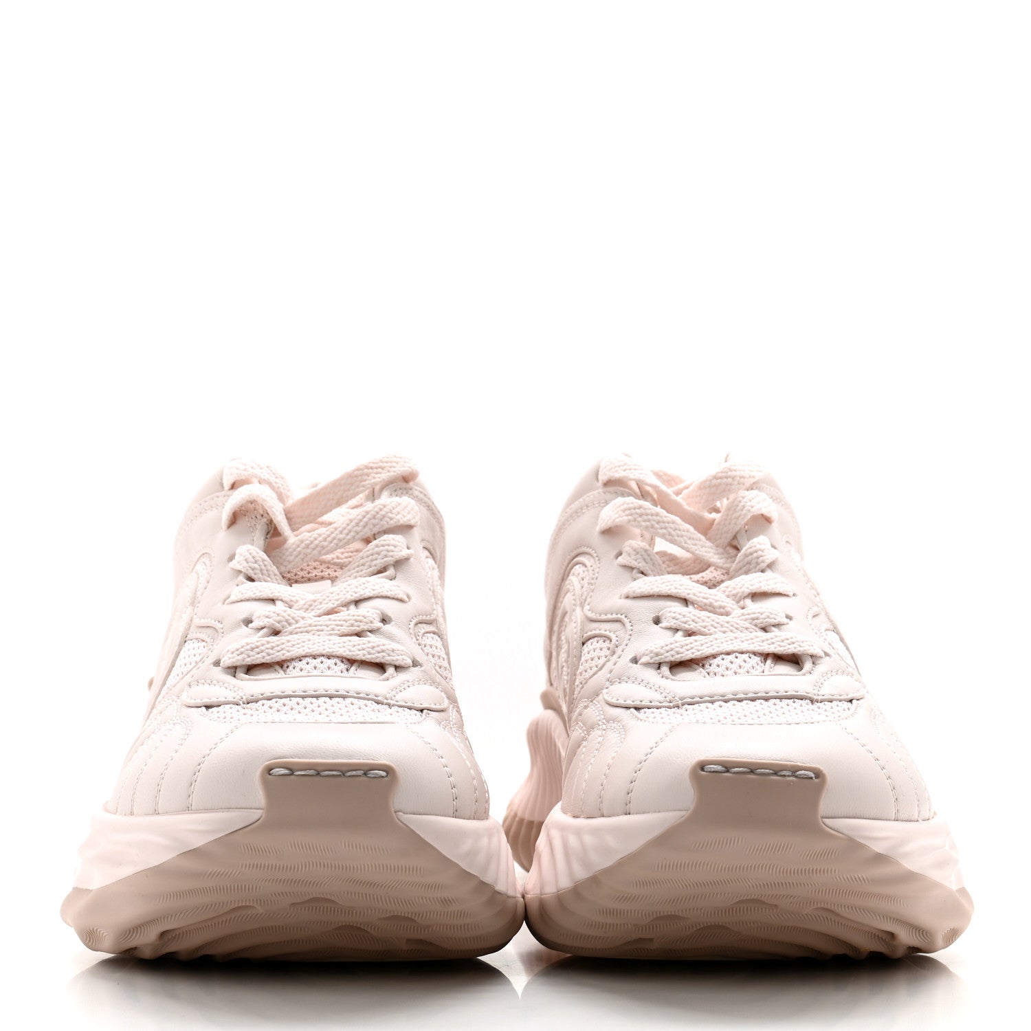 Gucci Calfskin Interlocking G Ripple Womens Platform Sneakers 36.5 Light Pink 2 of 8