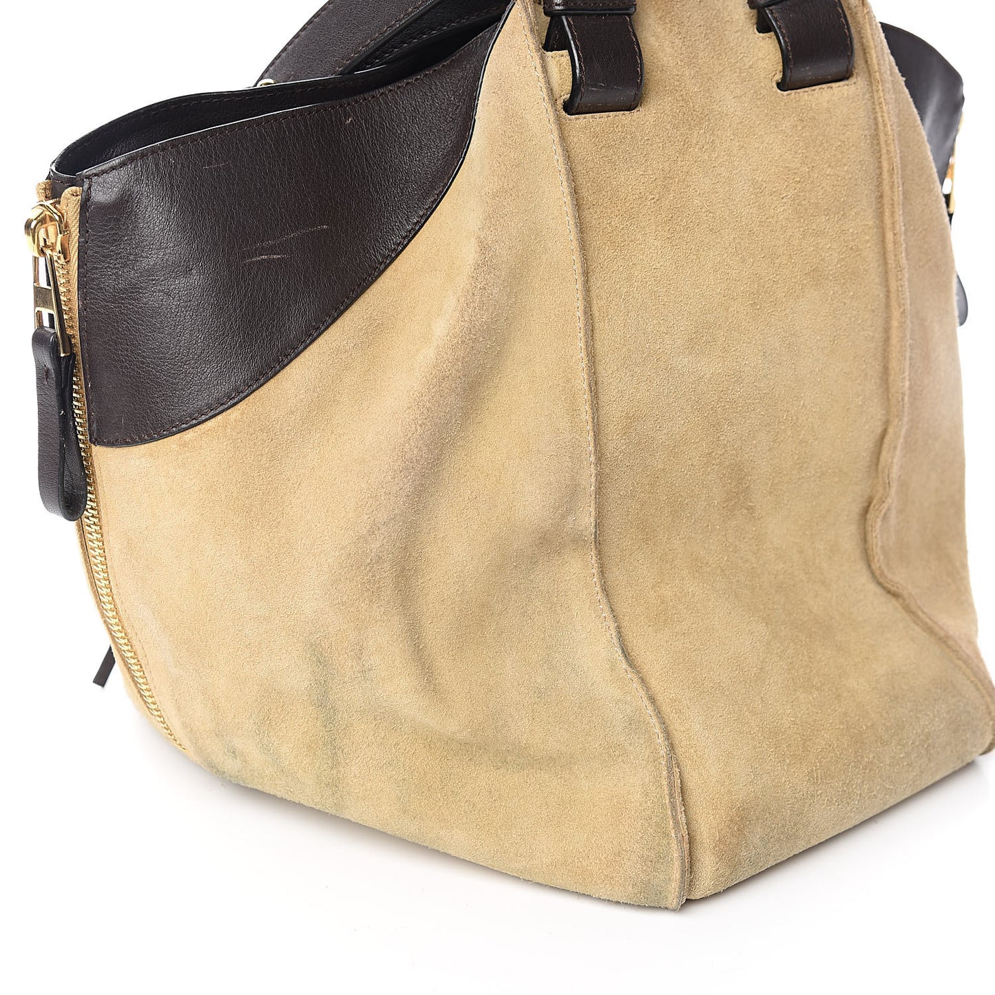 Suede Medium Hammock Shoulder Bag Gold