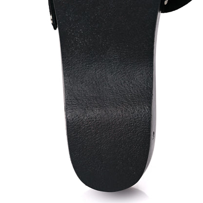 Chanel Suede Wood Sandals 41 Black 9 of 13