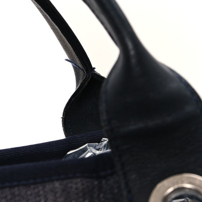 Chanel Denim Large Deauville Tote Blue Orange 12 of 13