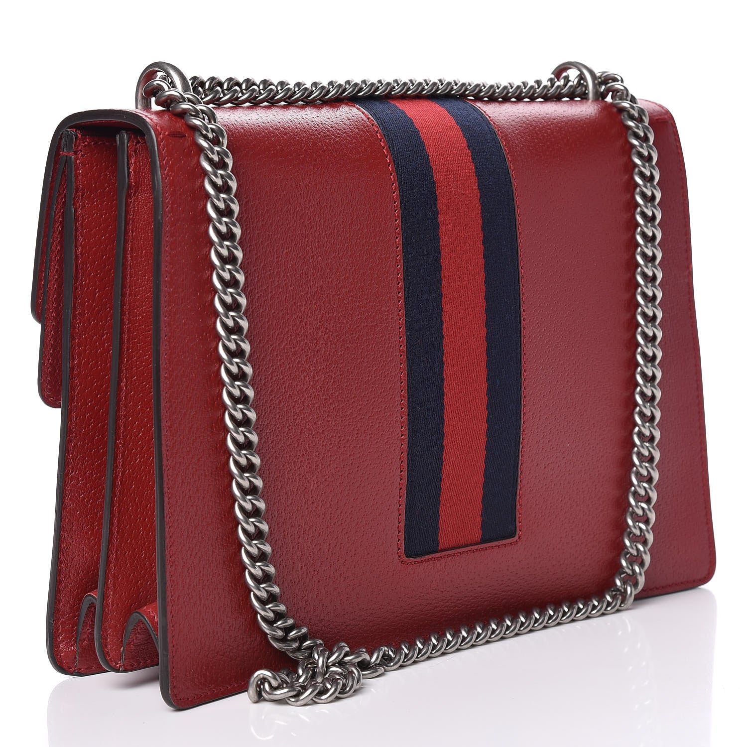 Gucci Calfskin Web Raccoon Embroidered Medium Dionysus Shoulder Bag Red 3 of 12