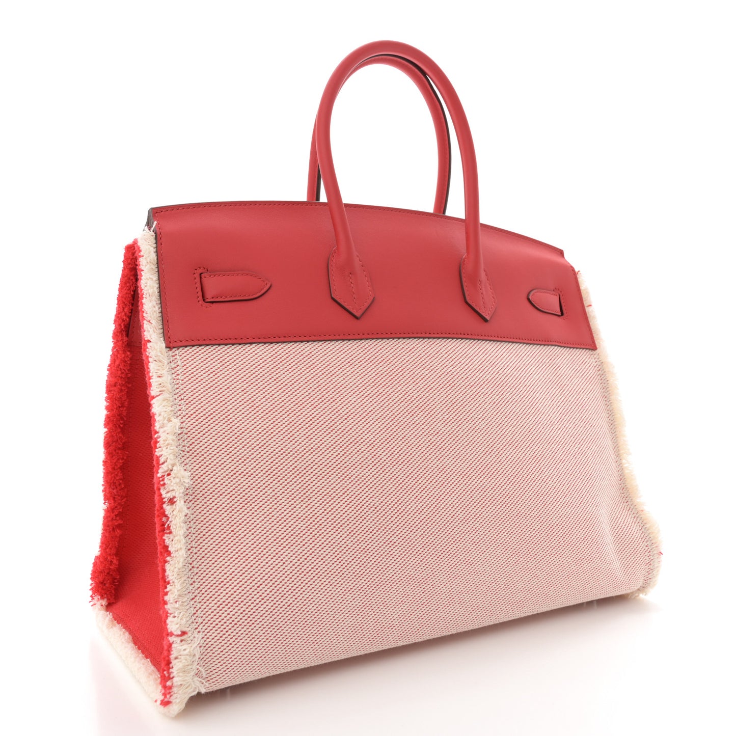 Swift Twill H Fray Fray Birkin 35 Rouge de Coeur Ecru