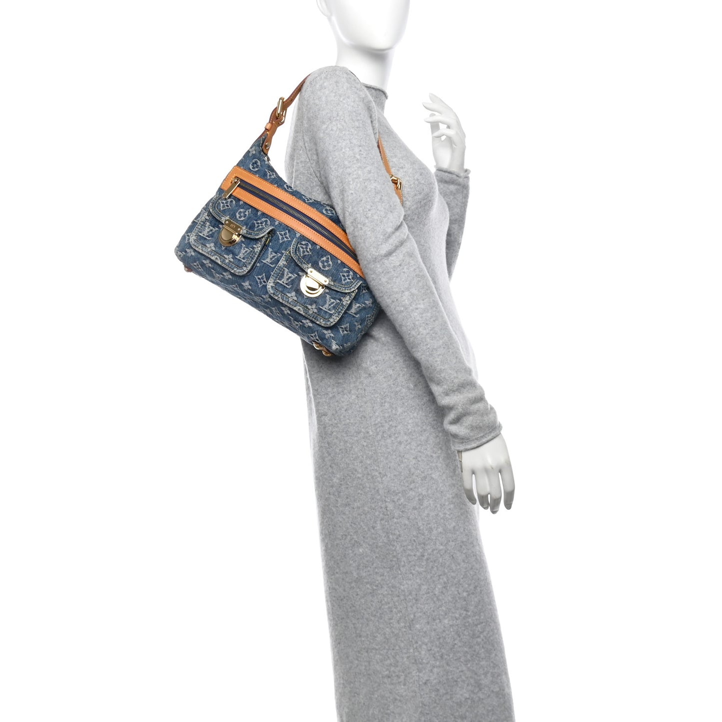 Monogram Denim Baggy PM Blue
