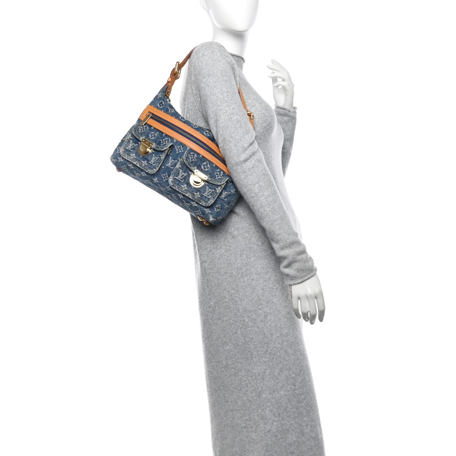 Louis Vuitton Monogram Denim Baggy PM Blue 2 of 10