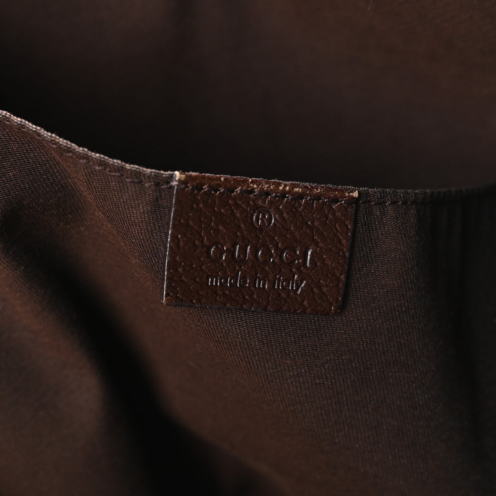 Gucci GG Monogram Medium Web Handle Vertical Tote Dark Brown 1874897 ...
