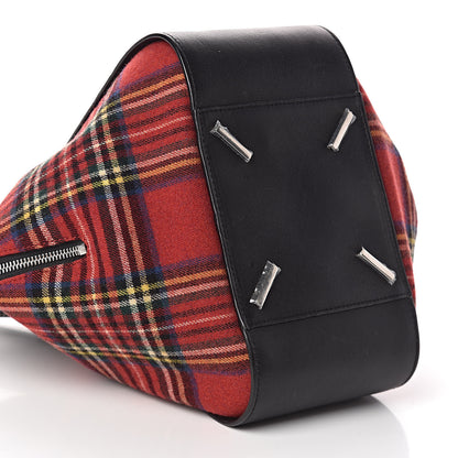 Loewe Wool Calfskin Small Hammock Shoulder Bag Black Red Tartan 7 of 10