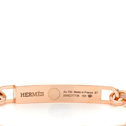 Hermes 18K Rose Gold Diamond Pave PM Kelly Chaine Bracelet ST 3 of 3