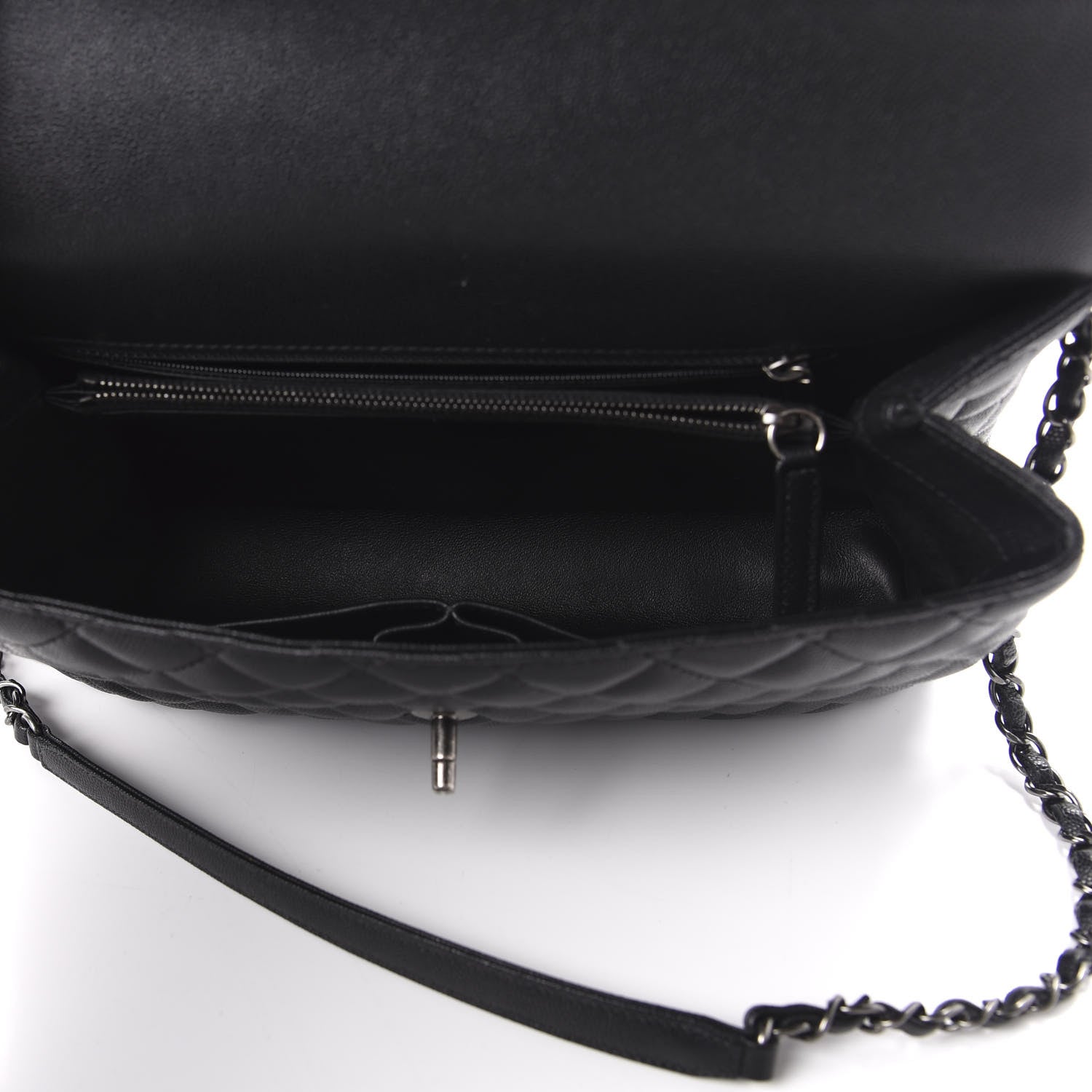 Chanel Caviar Lizard Quilted Medium Coco Handle Flap Black 5 of 11
