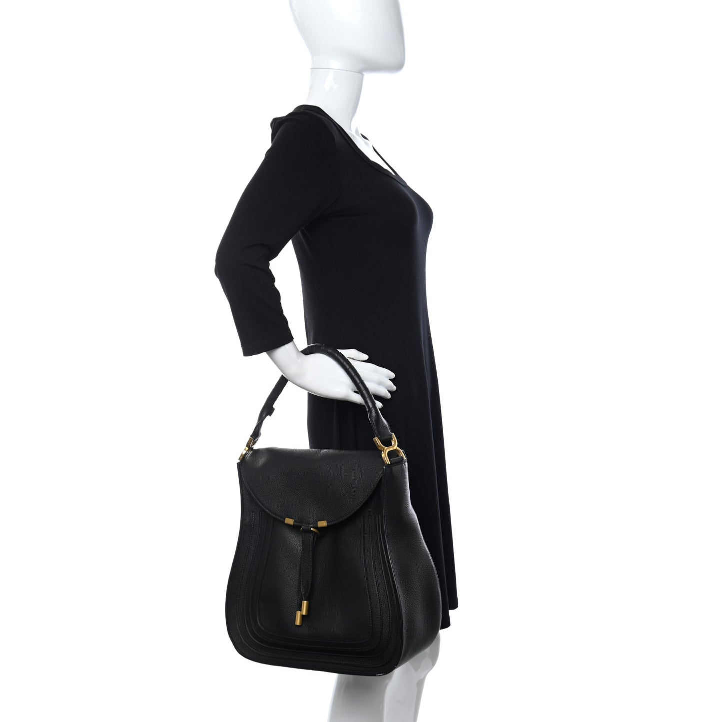 Calfskin Marcie Hobo Black