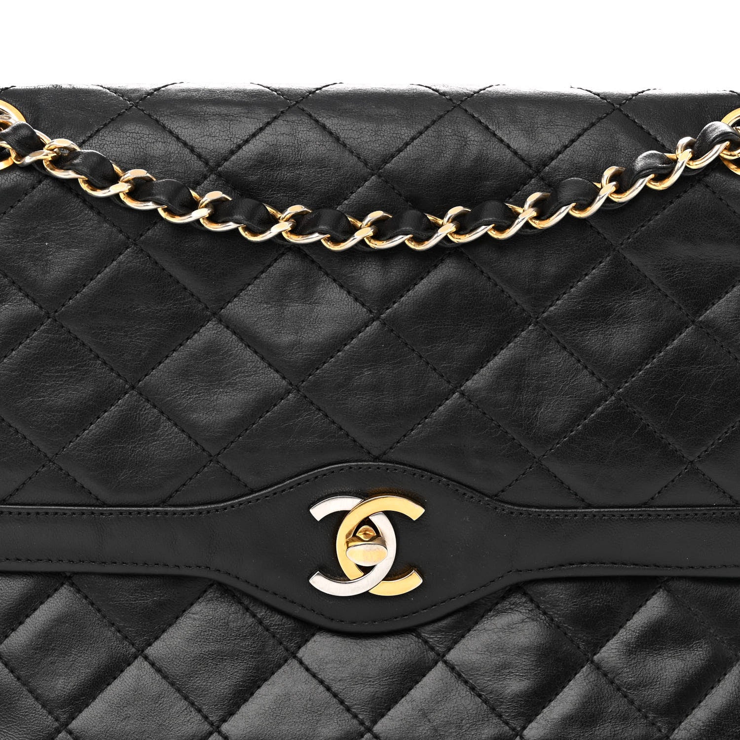 Chanel Lambskin Quilted Medium Double Flap Bag Black 7 of 11
