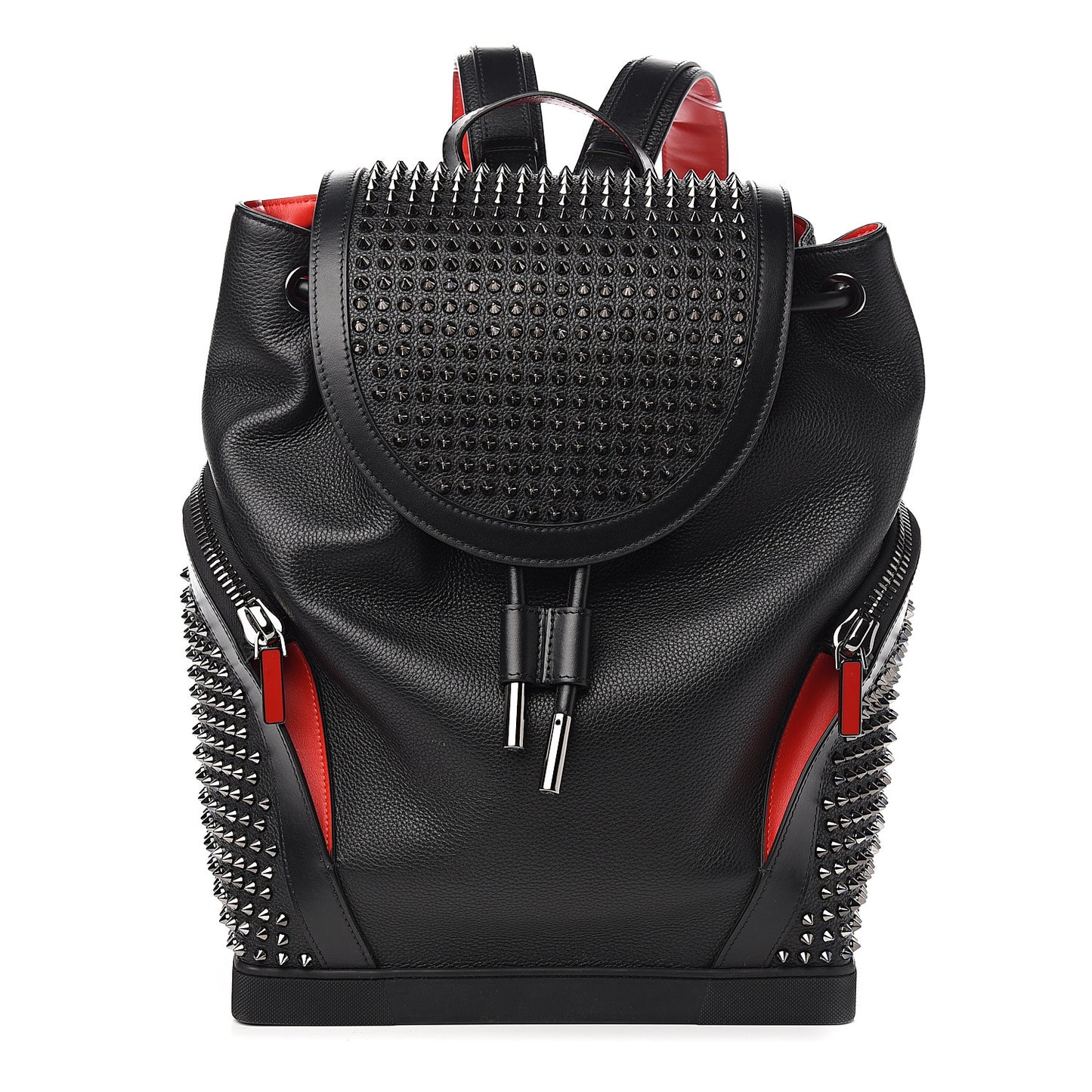 Calfskin Spiked Explorafunk Backpack Black