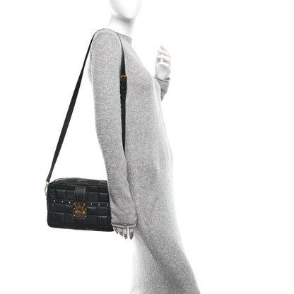 Louis Vuitton Lambskin Damier Quilt Troca MM Black 2 of 10