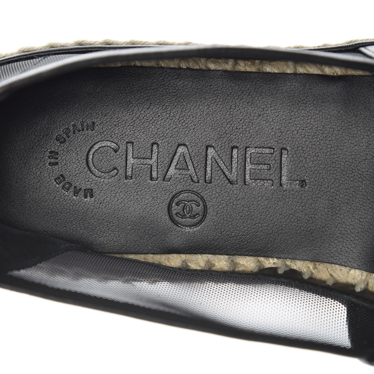 Chanel Mesh Grosgrain CC Espadrilles 36 Black 8 of 9