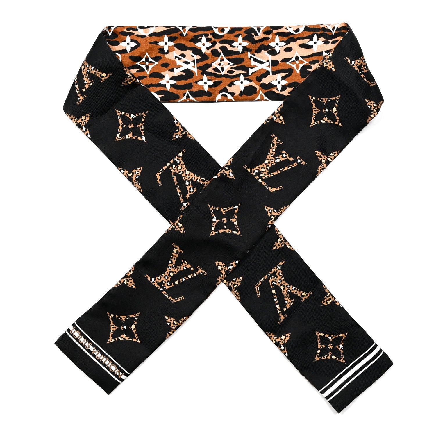 Louis Vuitton Silk Monogram Giant Jungle Bandeau Black 1 of 4
