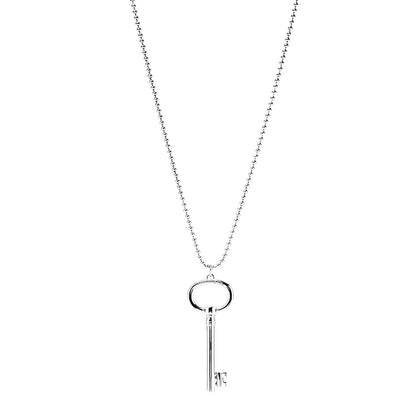 Tiffany Sterling Silver Oval Key Pendant Necklace 1 of 4