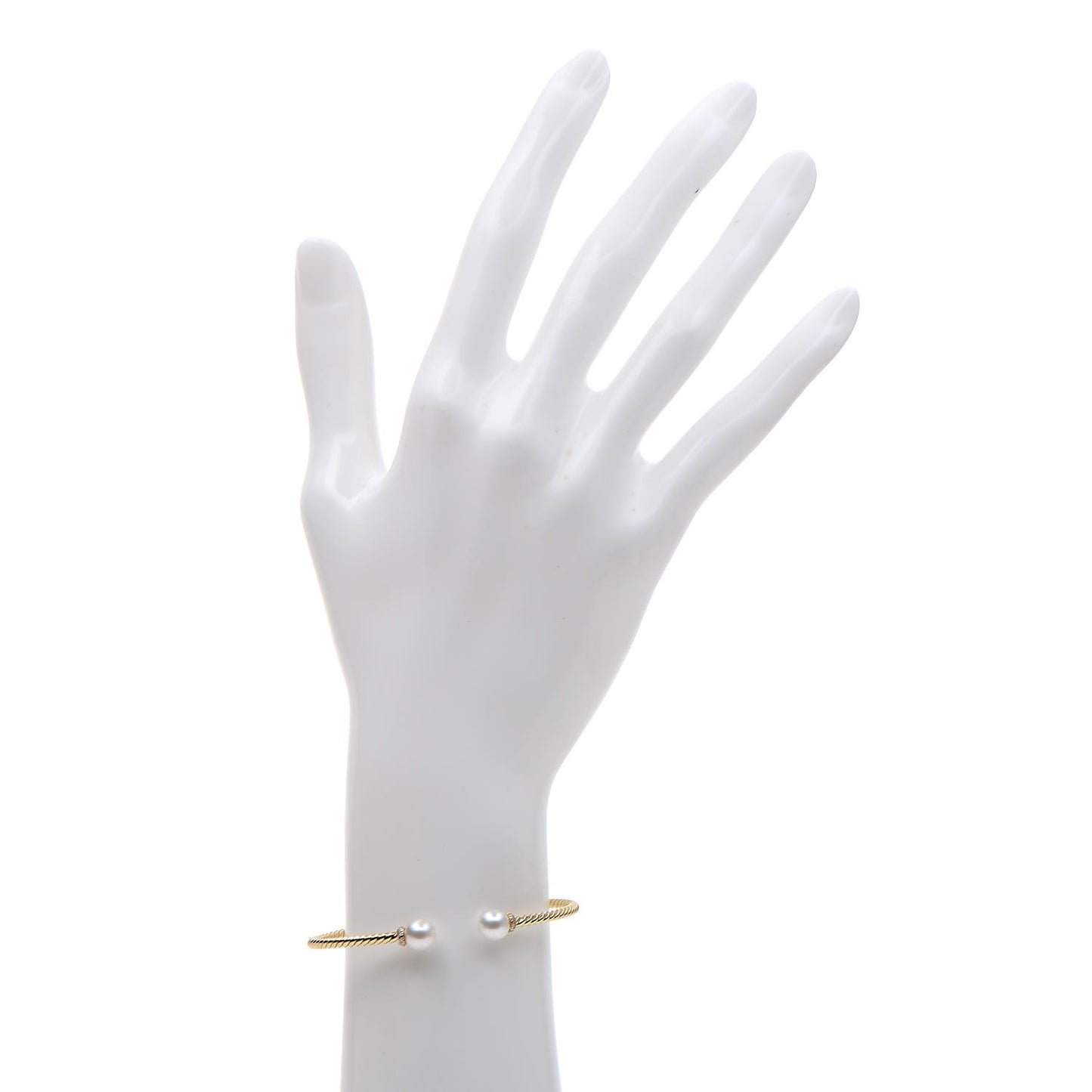 18K Yellow Gold Diamond Pearl 7mm Solari Bracelet