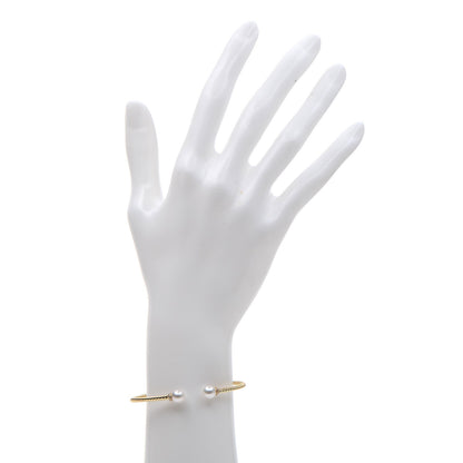 David Yurman 18K Yellow Gold Diamond Pearl 7mm Solari Bracelet 2 of 5