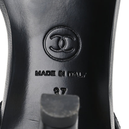 Chanel Goatskin CC Caged Sandals 37 Black 8 of 8