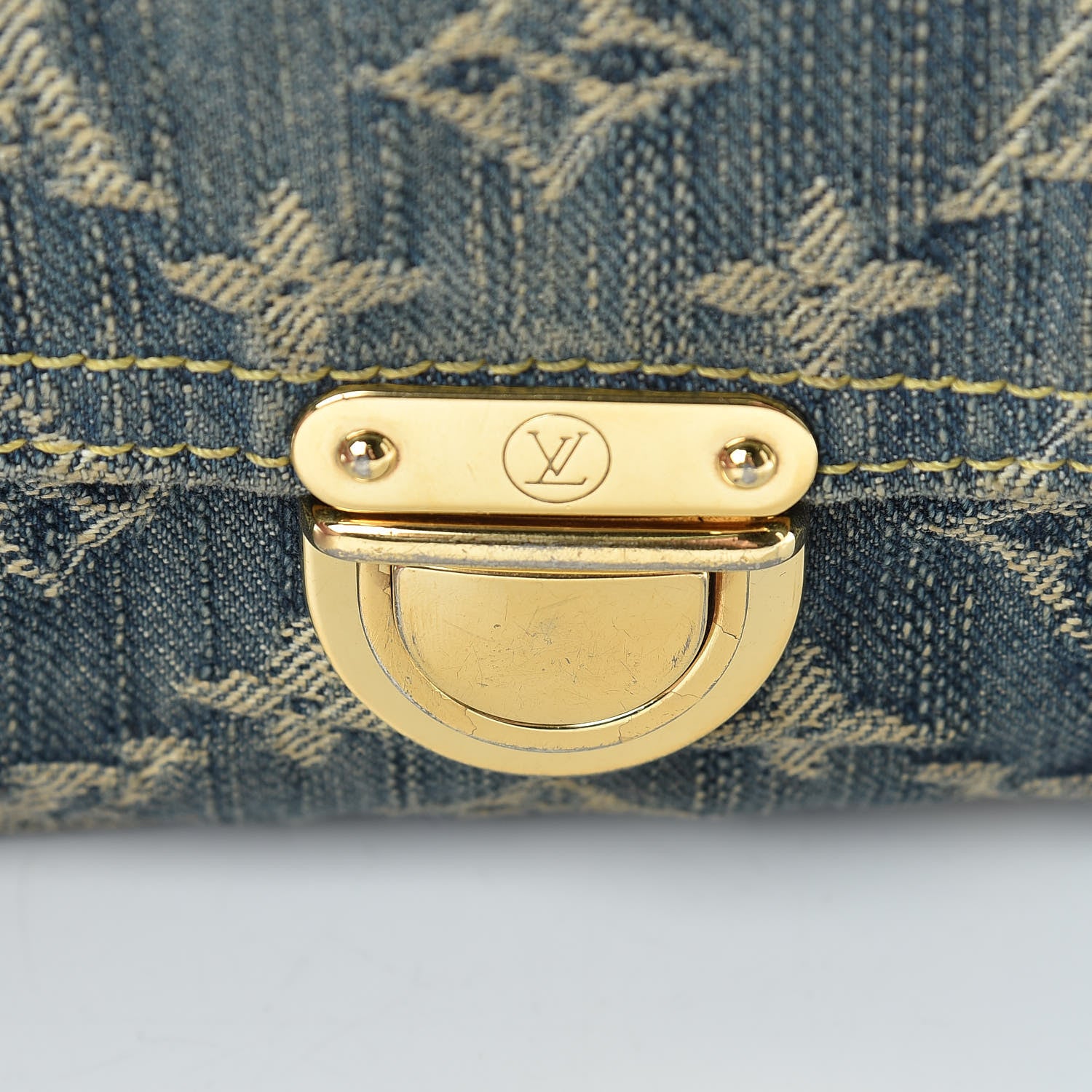Louis Vuitton Monogram Denim Pochette Plat Clutch Blue 13 of 13
