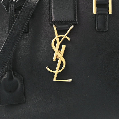 Saint Laurent Calfskin Monogram Baby Cabas Black 9 of 12