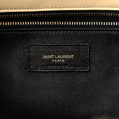 Saint Laurent Shearling Lambskin Quilted Sade Puffer Envelope Clutch Natural Beige 7 of 13