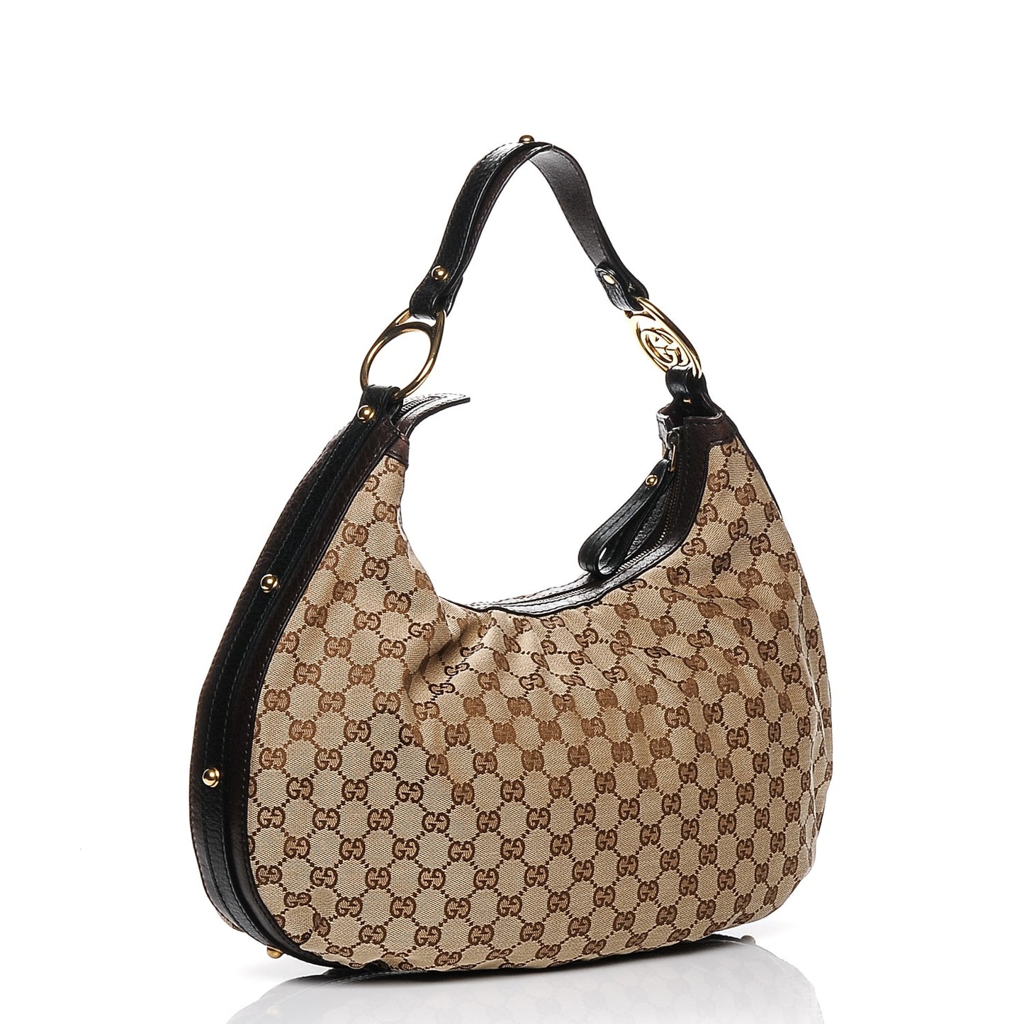 Monogram Medium Interlocking Hobo Dark Brown