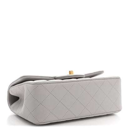 Chanel Lambskin Quilted Mini Top Handle Rectangular Flap Grey 3 of 10