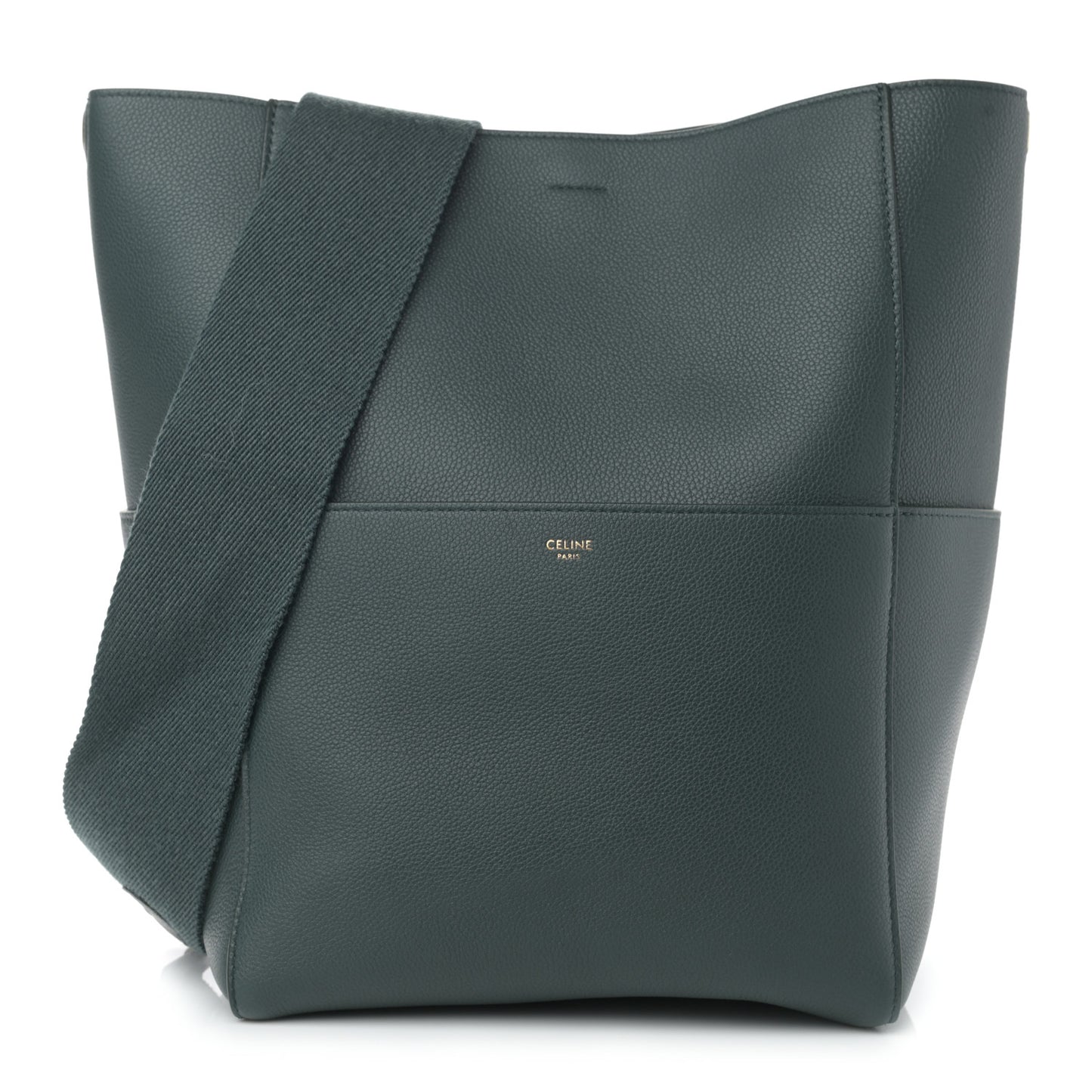 Soft Grained Calfskin Sangle Bucket Bag Amazone