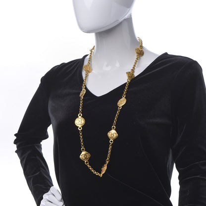 Chanel CC Medallion Chain Necklace Gold 2 of 6