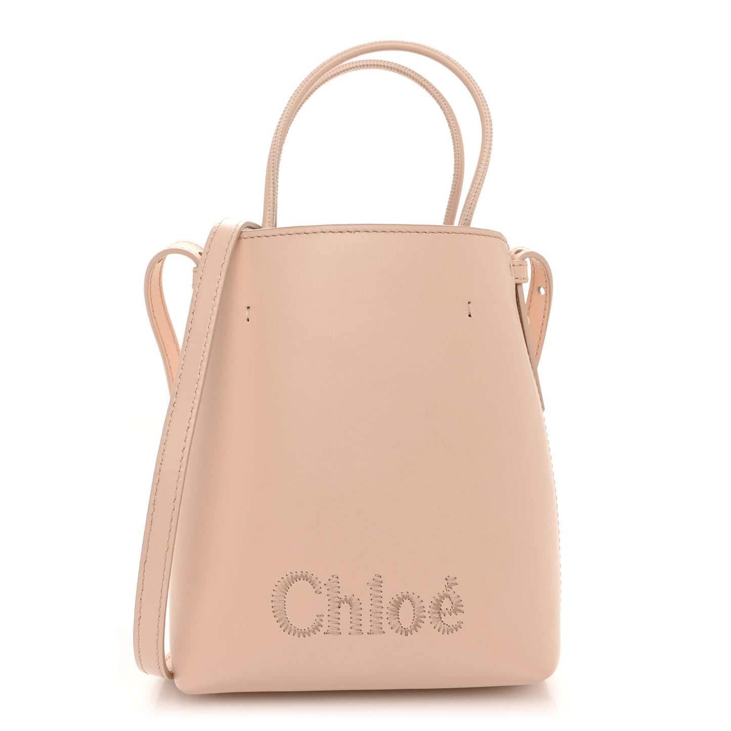 Shiny Calfskin Micro Sense Tote Bag Cement Pink