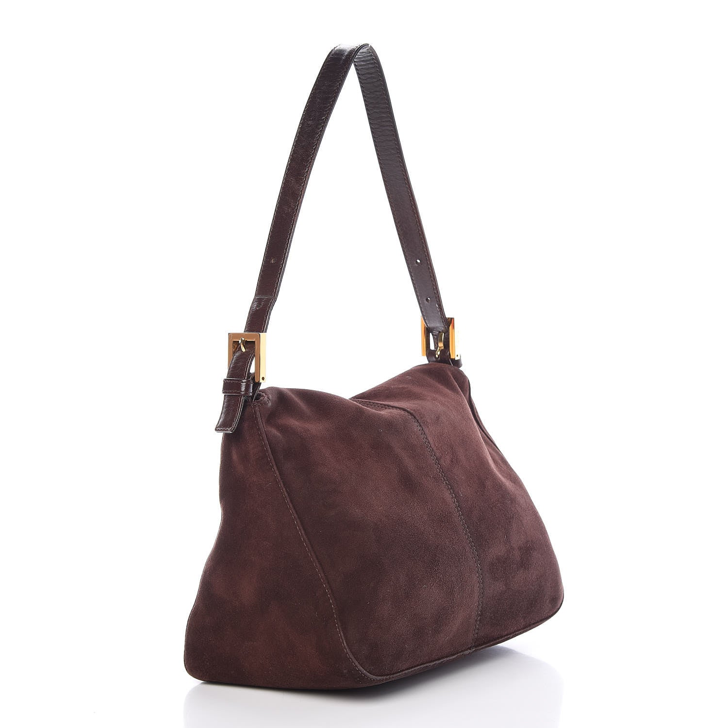 Fendi Suede Baguette Hobo Brown 3 of 13