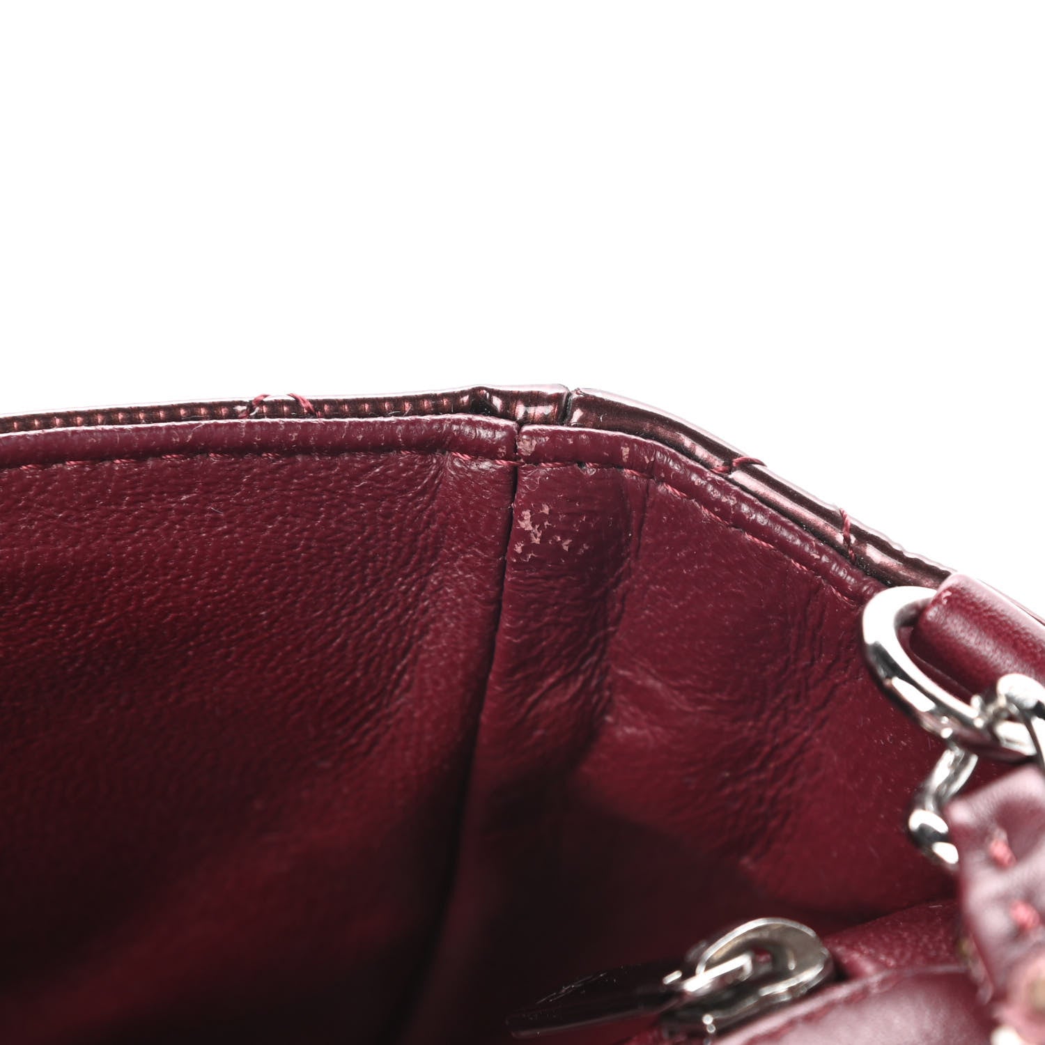 Chanel Striated Patent Quilted Mini Rectangular Flap Burgundy 14 of 14