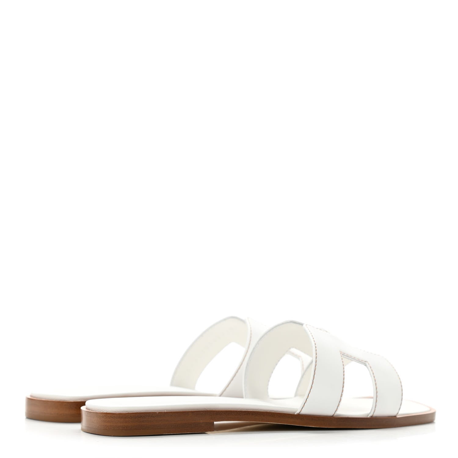 Hermes Box Calfskin Oran Sandals 35.5 White 4 of 10