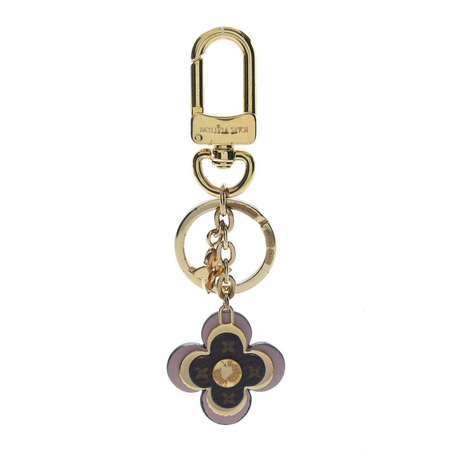 Monogram Blooming Flowers BB Bag Charm Key Holder Pink